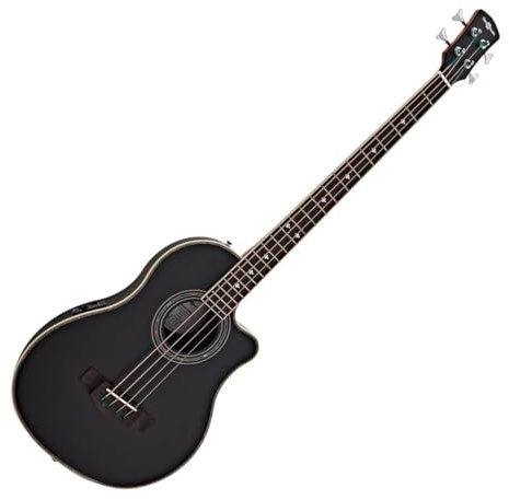 Guitare Basse Électro-Acoustique Roundback par Gear4music, Noir