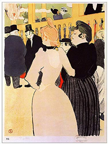 ArtPlaza TW92598 Toulouse-Lautrec - At the Moulin Rouge, la Goulue and her sister Dekorative Paneele, Holz MDF, Multifarbiert, 60x80 Cm