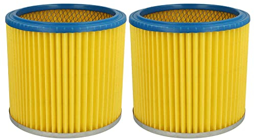vhbw 2x Faltenfilter kompatibel mit Lavor Ashley 100, 300 Staubsauger - Patronenfilter, Blau Gelb