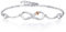 BlingGem Bracelet pour Femme en Or Blanc Plaqué Argent 925/1000 Bracelet Fille Or Rose Roses Infini Gourmette Femme Bijoux