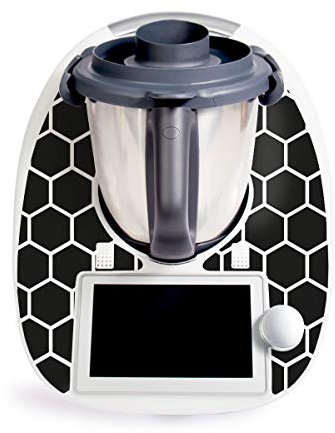 WANDKINGS Aufkleber Sticker für Thermomix TM6, Schwarze Waben