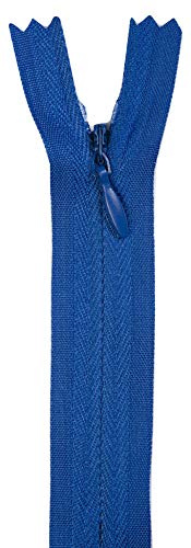 Jajasio 4 Stk. Nahtfeiner Reißverschlüsse nicht teilbar in 35 Farben royalblau 60cm Verdeckter Reißverschluss