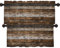 Shrahala Holz, rustikale Farbe, Küchenvolants, halber Fenstervorhang, Strand auf Wettererdholz, Küchenvolant für Fenster, Tintendruck, Vorhänge für Küchendekoration, 132.1x45.7 cm, 2 Stück