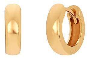 NOELANI Creolen 925 Sterling Silber Damen Ohrschmuck, 1 cm, Gold, Kommt in Schmuck Geschenk Box, 2030023