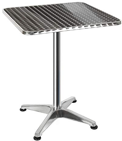 Yizhe Klappbarer Bistro Stehtisch Aluminium Bistrotisch Quadratisch Terrassentisch höhenverstellbar H70/110cm Silber Balkontisch Gartentisch Bistrotisch,Bartisch Esstisch Küchentisch Stehtisch