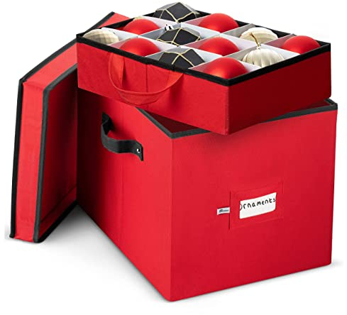 Premium Christmas Bauble Storage Box - 10cm Dividers - 36 Compartment Xmas Ornament Storage Box - Designed for Delicate Christmas Decorations & Baubles - Tear Proof 600D Oxford Fabric- 5 Year Warranty