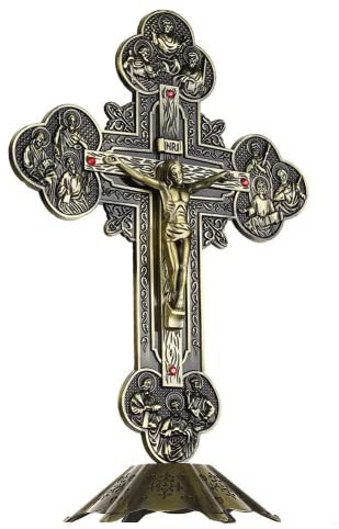 TOSSPER Wand Kreuz Kruzifix Messing Jesus Christus Altar Kreuz Jesus Am Kreuz 21 cm