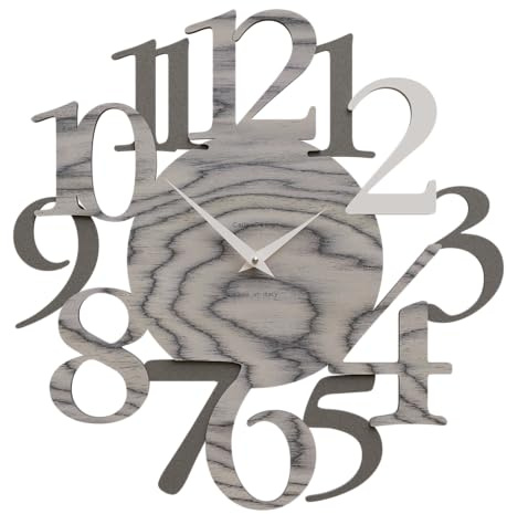 Wanduhr mit extravagantem Design Russell von CalleaDesign, entworfen und handgefertigt in Italien, 45x45, deutsches Quarzwerk [Sottsass Grau, Weiß, Quarzgrau].