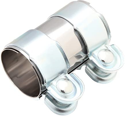 Skyplanet Universal Aluminum Exhaust Clamp 50mm/2 Inch, Exhaust Pipe Sleeve Connector Clamp Coupler Exhaust Muffler Pipe Band Stainless Steel Turbo Exhaust Band Clamp with Bolts