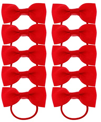 WLLHYF 10 Stück Haargummis Schleifen Gummibänder Gummibänder Pferdeschwanzhalter Haargummis Dünnes Band Cheer Cheerleading Head Styling Zubehör für kleine Kinder Baby Kleinkinder Mädchen