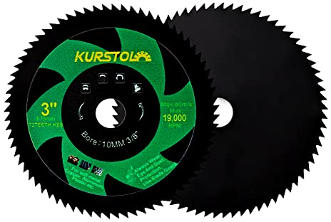 KURSTOL Disque HSS pour Métal - 75mm × 2 Disques à Tronçonner pour Métal Mou Cuivre Aluminium Bois Plastique, avec 10mm Alésage