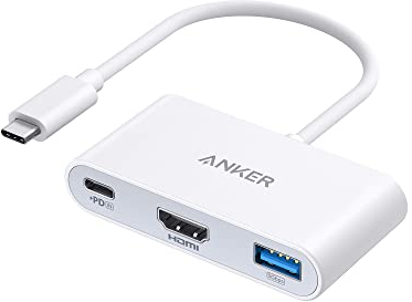 Anker USB C Hub, PowerExpand 3-in-1 USB C Hub, with 4K HDMI, 100W Power Delivery, USB 3.0 Data Port, for iPad Pro, MacBook Pro, MacBook Air, XPS, Note 20, Spectre, and More (White)