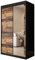 KRYSPOL Schiebetürenschrank Old Style T2 120 cm Kleiderschrank mit Spiegel Einlegeboden Schlafzimmer- Wohnzimmerschrank Schiebetüren Modern Design (Schubladen: 2)