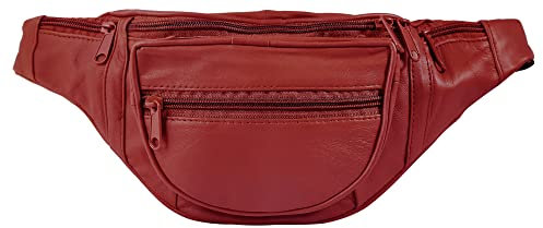 LEONARDO VERRELLI Unisex-Hüfttasche Bauchtasche Leder 3900038 (rot)