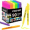 colpart Textmarker 90PCS-6Farben highlighters, Stifte Aesthetic Textmarker Pastell-Set, Keilspitze, Marker für Kinder School Supplies