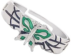 Gaweco Jojo's Adventure Jolyne Cujoh Schmetterlingsring, verstellbar, Cosplay-Schmuck, 59, Zink, Metallic Silber