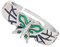Gaweco Jojo's Adventure Jolyne Cujoh Schmetterlingsring, verstellbar, Cosplay-Schmuck, 59, Zink, Metallic Silber