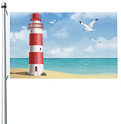 Dekorationen Banner, Leuchtturm-Flagge, 152 x 91 cm, doppelseitige Flagge, geeignet für drinnen und draußen