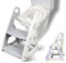 Bogvetra Toilettensitz Kinder mit Treppe - 2 in 1 Toilettentrainer Höhenverstellbar & Faltbar - Töpfchen Trainer mit Verbreiterte Rutschfestes Trittbrett & Griffe - Stabile Dreieckige Struktur(Grau)