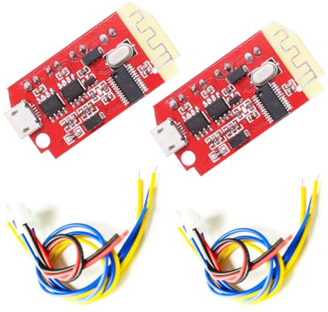 Hailege 2pcs CT14 Tablero de amplificador Bluetooth estéreo 5V Módulo amplificador AMP Clase F 5W + 5W con puerto de carga para modificación de altavoces DIY