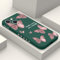 LEECG per iphone 13 Mini Cover Modello di Fiore Fodera in Microfibra Morbido Silicone Liquido Sottile Cover per iphone 13 Mini-Farfalla Verde