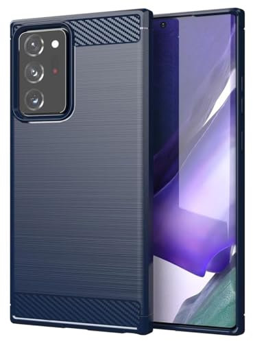 Sidande Hülle für Galaxy Note 20 Ultra/für Samsung Note 20 Ultra SM-N985F hülle, Handyhülle mit stoßdämpfendem Carbon Fiber aus TPU Robuster Schutzhülle für Samsung Galaxy Note 20 Ultra 5G Marineblau