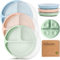 KeaBabies Assiette enfant avec couvercle pour bébé, jeune enfant - lot de 3 assiettes 100% silicone pour bébé avec ventouse, couvercle, avec compartiments, assiettes sans BPA, micro-ondables (Mellow)
