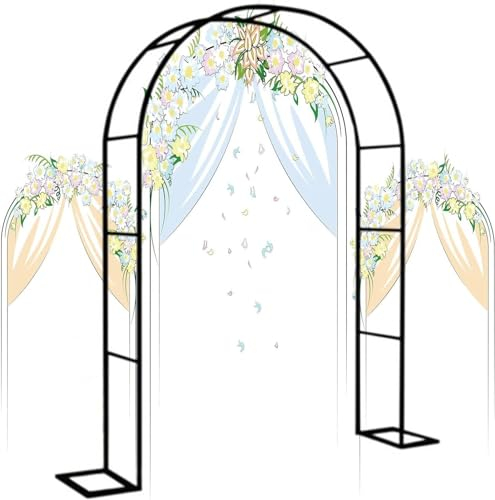 Metall Gartenbogen Für Kletterpflanzen, Robuster Rosenbogen Aus Metall Stabil Breite, Torbogen Rankhilfe Pergola Spalier Für Rosen Blumen Im Garten Terrasse,350x220x40CM