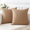 Artscope 2er Set Kissenbezug Einfarbig Wurfkissenbezug Leinen Kissenbezüge Moderne Dekokissen Kissenhülle Set Kissen Fall für Sofa Schlafzimmer Zuhause Dekor 40x40 cm Hellbraun