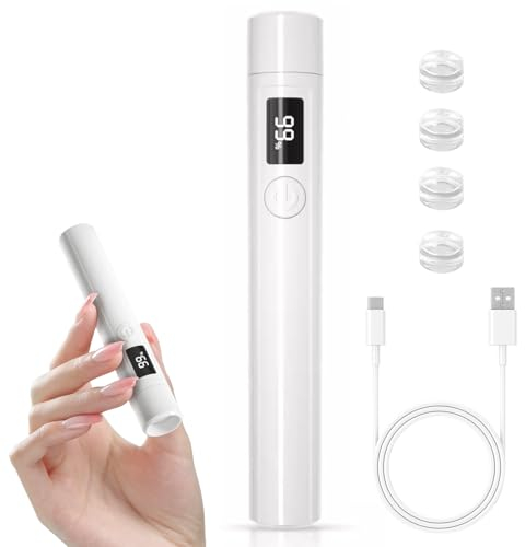 YdseozOA Mini-UV-Lampe für Nägel, wiederaufladbare Mini-UV-Lampe für Nägel, 45-s-/60-s-Zeitmodi, Nageltrockner mit LED-Bildschirm und Gel-Nagellampe, geeignet für Anfänger im Heimwerkersalon