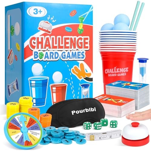 Pourbibi Juego de Mesa - Juegos en Familia Dinámico para Familia y Amigos, Un Divertido Juego de Cartas Familiar Lleno de Pruebas y Desafíos - Adultos y Niños - Regalos Navidad Originales(Español)