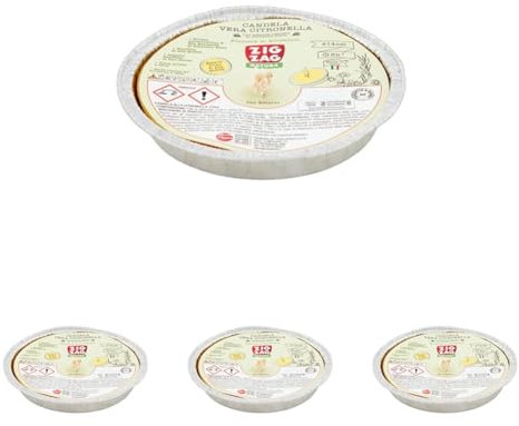 Zig Zag, Candela alla Citronella, Fiaccola in Alluminio, prodotto in Italia, diametro 14 cm, durata 6 Ore (Confezione da 4)