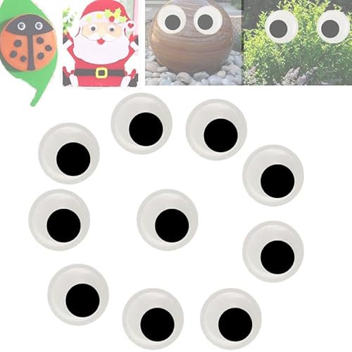 LzYogL Wackelaugen Für Büsche, Halloween-Augen Für Büsche, Große Wackelaugen, Schwarz-weiße Wackelaugen, Selbstklebende Wackelaugen, Zum Basteln, Weihnachtsbaumschmuck (40mm)