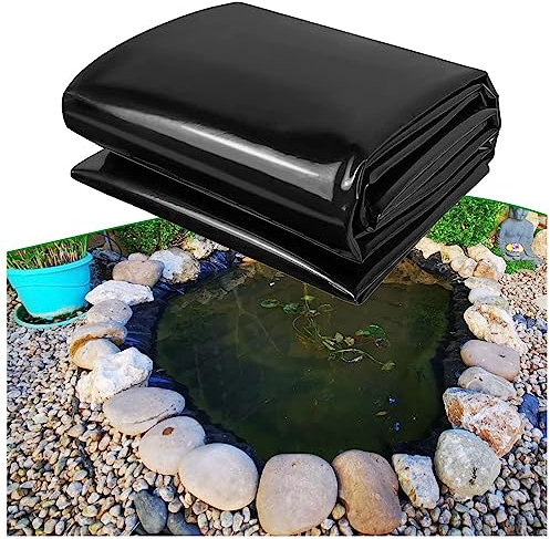 Revêtement de bassin noir 3 x 7 m en polyéthylène haute densité pour koï et piscines à poissons, installation facile et design pliable (taille : 3 x 7 m)