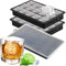 Armo® Pack of 3 Silicone Ice Cube Tray 15 Square Ice Cube Tray with Lid Freezer Ice Cube Maker Large Ice Trays for Whiskey Cocktails BPA Free