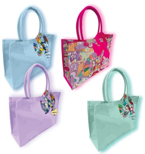 TINTA UNITA SHOPPING BAG IN COTONE CON FOULAR VINTAGE (ROSA)