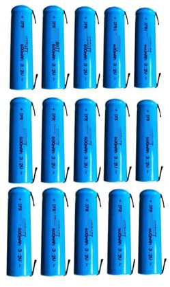 Lot De 15 Batteries LiFePO4 3,2 V 600 MAh Avec Languettes À Souder For Rasoir, Brosse À Dents Électrique, Microphone, Distributeur, Ventilateur, Jouet