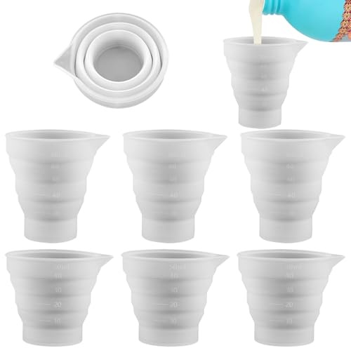 6PCS Dosing Ball for Liquid Detergent,Foldble Silicone Laundry Detergent Dispenser Liquid Dispenser with Scale, Washing Machine Balls for Liquid for Fluids/Powder(50ml+100ml)