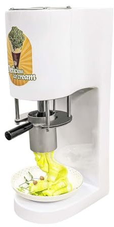 Lissontine Gewerbliche Spaghetti Eismaschine, Eismaschine Für Dessertbar Mit 4 Formen, Robustes Edelstahlgehäuse, 80w Eispresse Für Restaurants Und Bars White