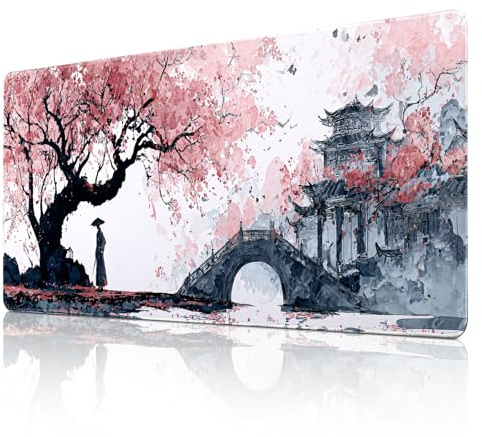 Yimomoyi Tapis de Souris de Jeu, 900 x 400mm XXL Tapis Souris Gaming Grand | Tapis Bureau Antidérapant Étanche, sous Main Souris à Bords Cousus pour Gamer, Ordinateur, PC (B)