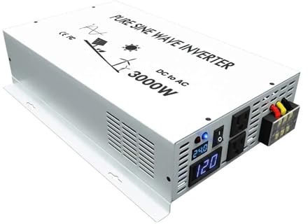 Onduleur Onduleur Panneau Solaire Générateur Convertisseur Batterie 12V/48V CC vers 120V/230V/240V CA Onduleur À Onde Sinusoïdale Puissance 3000W 24V 220V Power Inverter(230V,U.K,72V)