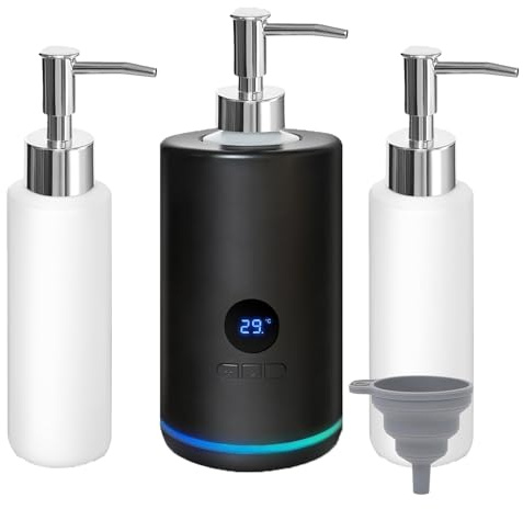 Massage Oil Warmer Bottle Lotion Warmer Dispenser Heater, Oil Warmer, Professional Electric Lotion Heater for Home, Salon SPA Massage Body Therapy, with Two Oil Bottle Dispenser with Funnel(Black)