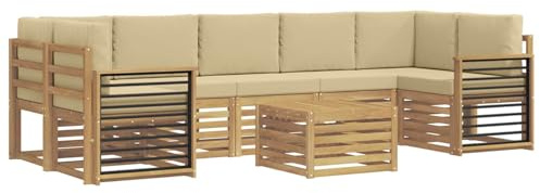 vidaXL Sofagarnituren Massivholz Akazie, Garten Lounge, modernes Outdoor-Sofa-Set, haltbare Sitzmöbel für Terrasse, Bequeme Sitzgelegenheit