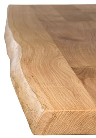 ABL HOLZ-ZENTRALE Tischplatte Massivholz Eiche 4cm Stark - 160x80x4 cm Baumkante -Echtholz Tischplatte für Esstisch & Schreibtisch – Natur Geölt - Premium Qualität