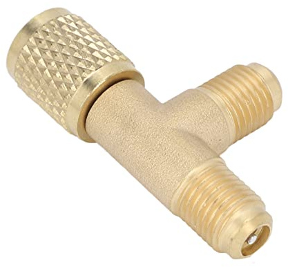 ZJchao del Vuoto Test Adattatore a T con Attacco Rapido con Valvola Ottone /4 Pollici SAE per Refrigerante HVAC R22 R12 R134