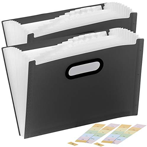 General Office Ordner mit Fächern: 2er-Set Kunststoff-Aktenordner, je 13 Fächer, Register & Tragegriff (Ordner mit mehreren Fächern, College Mappe, Papier)