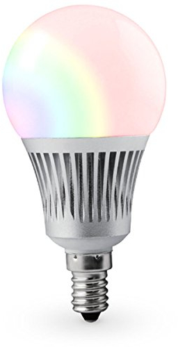 lighteu®, WLAN LED Lampe original MILIGHT 5W E14 Color RGB plus WarmWeiß und kaltWeiß,dimmbar,Farbwechsel Glühbirne ohne Fernbedienung, RGBCCT, fut013