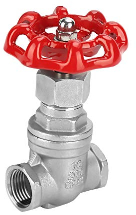 Akozon Muffen Absperrschieber Sanitaer Muffenschieber Absperrventil DN15 Edelstahl Innengewinde Wasser Absperrschieber BSPP G1/2 Drehschieber mit Metallhandrad für Wasser Öl Gas