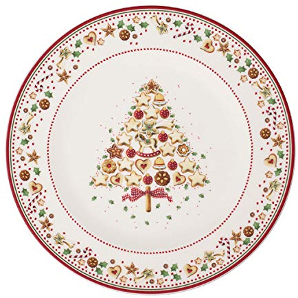 Villeroy & Boch Winter Bakery Delight Platzteller, dekorativer Servierteller aus Premium Porzellan, rot/bunt, 32 cm