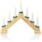 COM-FOUR® LED Schwibbogen als Weihnachtsbeleuchtung - Kerzenbrücke mit 7 LEDs - Lichterbogen Pyramide aus Holz - Fensterleuchter mit Timer-Funktion für Weihnachten (01 Stück - 7 LEDs Holz)